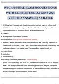WPC 470 FINAL EXAM 500 QUESTIONS WITH COMPLETE SOLUTIONS 2024 &lpar;VERIFIED ANSWERS&rpar; A&plus; RATED&period;