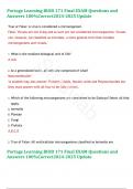 Portage Learning BIOD 171 Final EXAM Questions and Answers 100&percnt;Correct Update