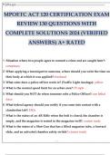 MPOETC ACT 120 CERTIFICATION EXAM REVIEW 130 QUESTIONS WITH COMPLETE SOLUTIONS 2024 (VERIFIED ANSWERS) A+ RATED