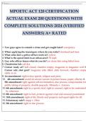 MPOETC ACT 120 CERTIFICATION ACTUAL EXAM 200 QUESTIONS WITH COMPLETE SOLUTIONS 2024 (VERIFIED ANSWERS) A+ RATED