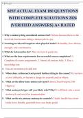 MSF ACTUAL EXAM 180 QUESTIONS WITH COMPLETE SOLUTIONS 2024 (VERIFIED ANSWERS) A+ RATED.