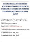 ICC CALIFORNIA UST INSPECTOR ACTUAL EXAM 400 QUESTIONS WITH COMPLETE SOLUTIONS 2024 (VERIFIED ANSWERS WITH EXPLANATION) A+ RATED.
