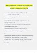 Jurisprudence exam Maryland Exam Questions and Answers