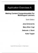 Solution Manual For Making Content Comprehensible for Multilingual Learners The SIOP Model, 6th Edition by Jana Echevarria MaryEllen Vogt Deborah J. Short Katie Toppel With Appendix
