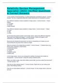 Relativity Review Management Specialist (2023) Verified Questions & Correct Answers