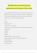 NR 509 Advanced Assessment Questions and Answers 100% Pass