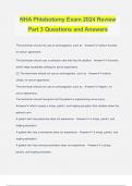 NHA Phlebotomy Exam 2024 Review Part 3 Questions and Answers