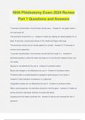 NHA Phlebotomy Exam 2024 Review Part 1 Questions and Answers