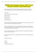 GFEBS Project Systems Course &vert; 100&percnt; Correct Answers &vert; Verified &vert; Latest 2024 Version