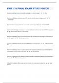 EMS 131&vert; 80 FINAL EXAM STUDY  QUESTIONS  AND  ANSWERS&vert;2024
