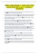 CWEA CSM GRADE 2 - PRACTICE TEST QUESTIONS WITH 100 % CORRECT ANSWERS