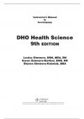 Solution Manual For DHO Health Science, 9th Student Edition 9th Edition by Louise M Simmers, Karen Simmers-Nartker, Sharon Simmers-Kobelak, Janet Fuller