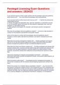 Paralegal Licensing Exam Questions and answers &vert; 2024&sol;25