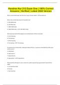 Hondros Nur 212 Exam One | 100% Correct Answers | Verified | Latest 2024 Version