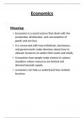 Class notes for economics subject