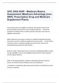 UHC 2024 AHIP - Medicare Basics Assessment (Medicare Advantage [non-SNP], Prescription Drug and Medicare Supplement Plans)