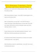 CWEA Maintenance Technologist 1 Practice Questions and Correct Answers&sol; Grade A&plus;