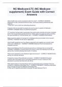 NC Medicare&sol;LTC &lpar;NC Medicare  supplement&rpar; Exam Guide with Correct  Answers