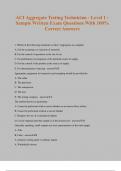 ACI Aggregate Testing Technician - Level 1 - Sample Written Exam Questions With 100&percnt; Correct Answers