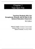 Test Bank For Teaching Students Who are Exceptional, Diverse, and At Risk in the General Educational Classroom, 8th Edition by Sharon R. Vaughn Candace S. Bos Jeanne Shay Schumm Chapter 1-16