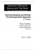 Test Bank For Teaching Reading and Writing The Developmental Approach, 2nd Edition by Kristin M. Gehsmann Shane Templeton 