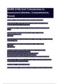 &lpar;NURS 2106&rpar; Unit 3 Introduction to Assessment &lbrack;Holistic&comma; Comprehensive&comma; Focus&rsqb;