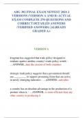 ABG 302 FINAL EXAM NEWEST 2024 2  VERSIONS &lpar;VERSION A AND B&rpar; ACTUAL  EXAM COMPLETE 270 QUESTIONS AND  CORRECT DETAILED ANSWERS  &lpar;VERIFIED ANSWERS&rpar; &vert;ALREADY  GRADED A&plus;