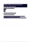 &lpar;NURS 2106&rpar; Unit 6 Introduction to Nursing Interventions