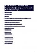 &lpar;NURS 2106&rpar; Unit 5 Reporting and Documentation &lbrack;Nursing Abbreviations & Medical Terminology&rsqb;&period;