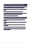 NURS 210 Mental Health Assessment