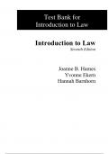 Test Bank For Introduction to Law, 7th Edition by Joanne B. Hames Yvonne Ekern Hannah Barnhorn For Chapter 1-18Test Bank For Introduction to Law, 7th Edition by Joanne B. Hames Yvonne Ekern Hannah Barnhorn For Chapter 1-18