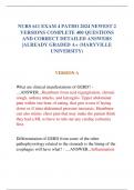 NURS 611 EXAM 4 PATHO 2024 NEWEST 2  VERSIONS COMPLETE 400 QUESTIONS  AND CORRECT DETAILED ANSWERS  &vert;ALREADY GRADED A&plus; &lpar;MARYVILLE  UNIVERSITY&rpar;