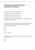 Paramedic Trauma Final Exam Questions & Answers
