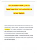 Health Assessment Quiz 12 Questions with verified Answers Latest Update