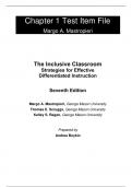Test Bank For Inclusive Classroom, The Strategies for Effective Differentiated Instruction, 7th Edition by Margo A. Mastropieri Thomas E. Scruggs Kelley S. Regan Chapter 1-16