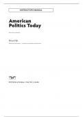 Official&copy; Solutions Manual for American Politics Today&comma;Bianco&comma;5e