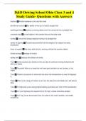 D&D Driving School Ohio Class 3 and 4 Study Guide- Questions with Answers