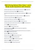 D&D Driving School Ohio Class 1 and 2 Study Guide Questions with Answers