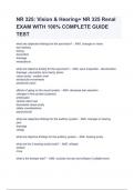 NR 325: Vision & Hearing+ NR 325 Renal EXAM WITH 100% COMPLETE GUIDE TEST