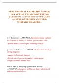 NUSC 1165 FINAL EXAM CHEA NEWEST  2024 ACTUAL EXAM COMPLETE 260  QUESTIONS AND CORRECT DETAILED  ANSWERS &lpar;VERIFIED ANSWERS&rpar;  &vert;ALREADY GRADED A&plus;