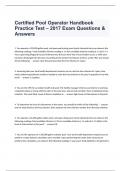 Certified Pool Operator Handbook Practice Test – 2017 Exam Questions & Answers