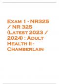 Exam 1 - NR325 / NR 325 (Latest 2023 / 2024) : Adult Health II - Chamberlain