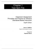 Test Bank For Classroom Assessment Principles and Practice that Enhance Student Learning and Motivation, 8th Edition by James H. McMillan Chapter 1-15
