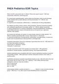 PAEA Pediatrics EOR Topics Exam 2024&sol;2025 Questions With Completed & Verified Solutions&period;