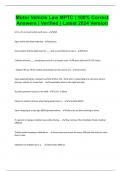 Motor Vehicle Law MPTC &vert; 100&percnt; Correct Answers &vert; Verified &vert; Latest 2024 Version