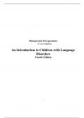 Official© Solutions Manual for An Introduction to Children with Language Disorders,Reed,4e