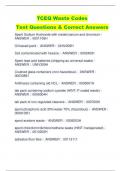 TCEQ Waste Codes Test Questions & Correct Answers