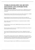 WORLD GEOGRAPHY SOL REVIEW QUESTIONS AND ANSWERS WITH SOLUTIONS 2024