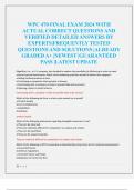 WPC 470 FINAL EXAM 2024 WITH  ACTUAL CORRECT QUESTIONS AND  VERIFIED DETAILED ANSWERS BY  EXPERTS&vert;FREQUENTLY TESTED  QUESTIONS AND SOLUTIONS &vert;ALREADY  GRADED A&plus; &vert;NEWEST &vert;GUARANTEED  PASS &vert;LATEST UPDATE