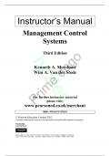 Solution manual for management control systems 3rd edition by K&period;A Merchant and  W&period;A Van der Stede